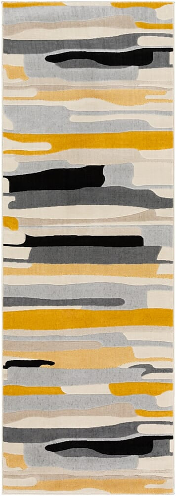 Surya City Cit-2340 Mustard, Black, Light Gray, Taupe Rugs.