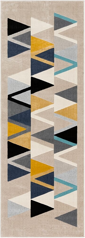 Surya City Cit-2349 Mustard, Aqua, Beige, Khaki Geometric Area Rug