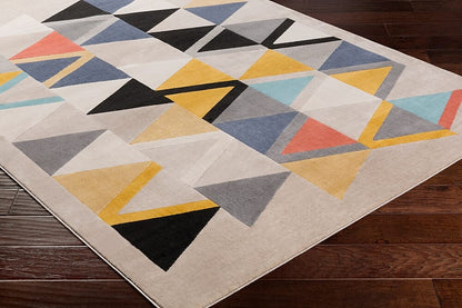 Surya City Cit-2350 Mustard, Aqua, Beige, Taupe Geometric Area Rug