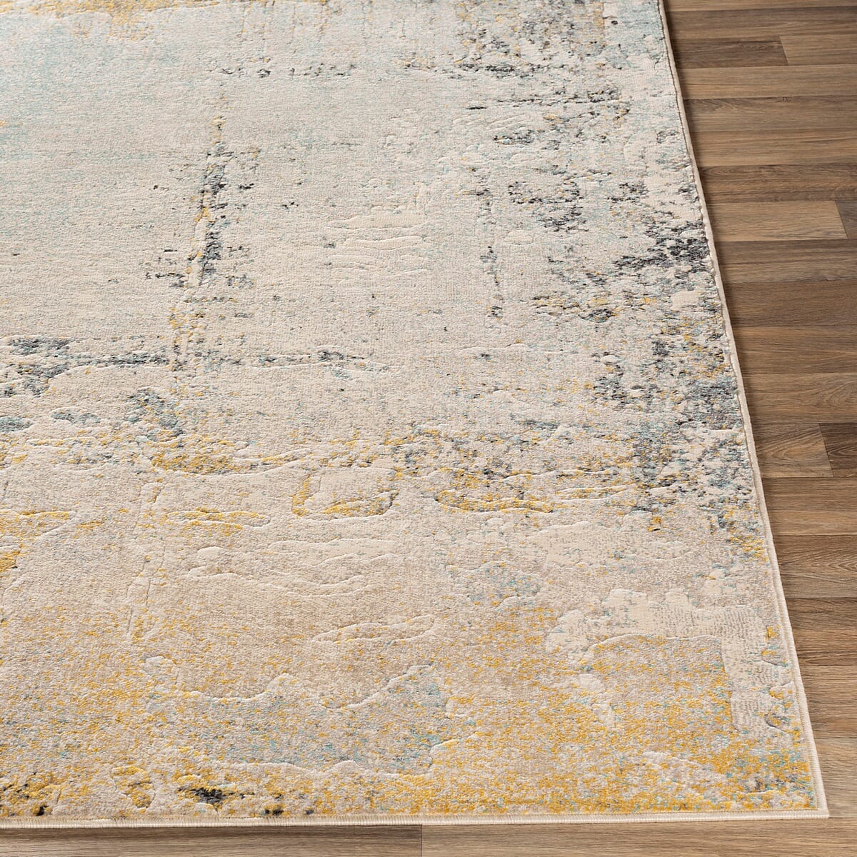 Surya City Cit-2378 Mustard, Aqua, Beige, Khaki, Taupe Organic / Abstract Area Rug