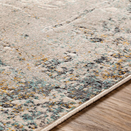 Surya City Cit-2378 Mustard, Aqua, Beige, Khaki, Taupe Organic / Abstract Area Rug