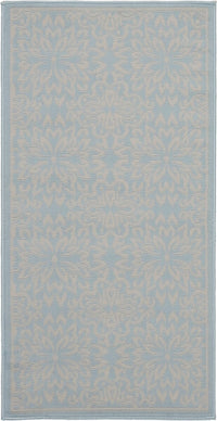 Nourison Jubilant Jub06 Ivory / Light Blue Damask Area Rug