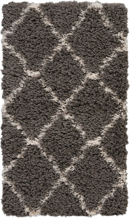 Nourison Luxe Shag Lxs02 Dark Grey Shag Area Rug