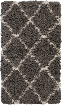 Nourison Luxe Shag Lxs02 Dark Grey Shag Area Rug