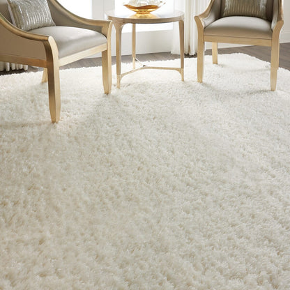 Nourison Luxe Shag Lxs01 White Shag Area Rug