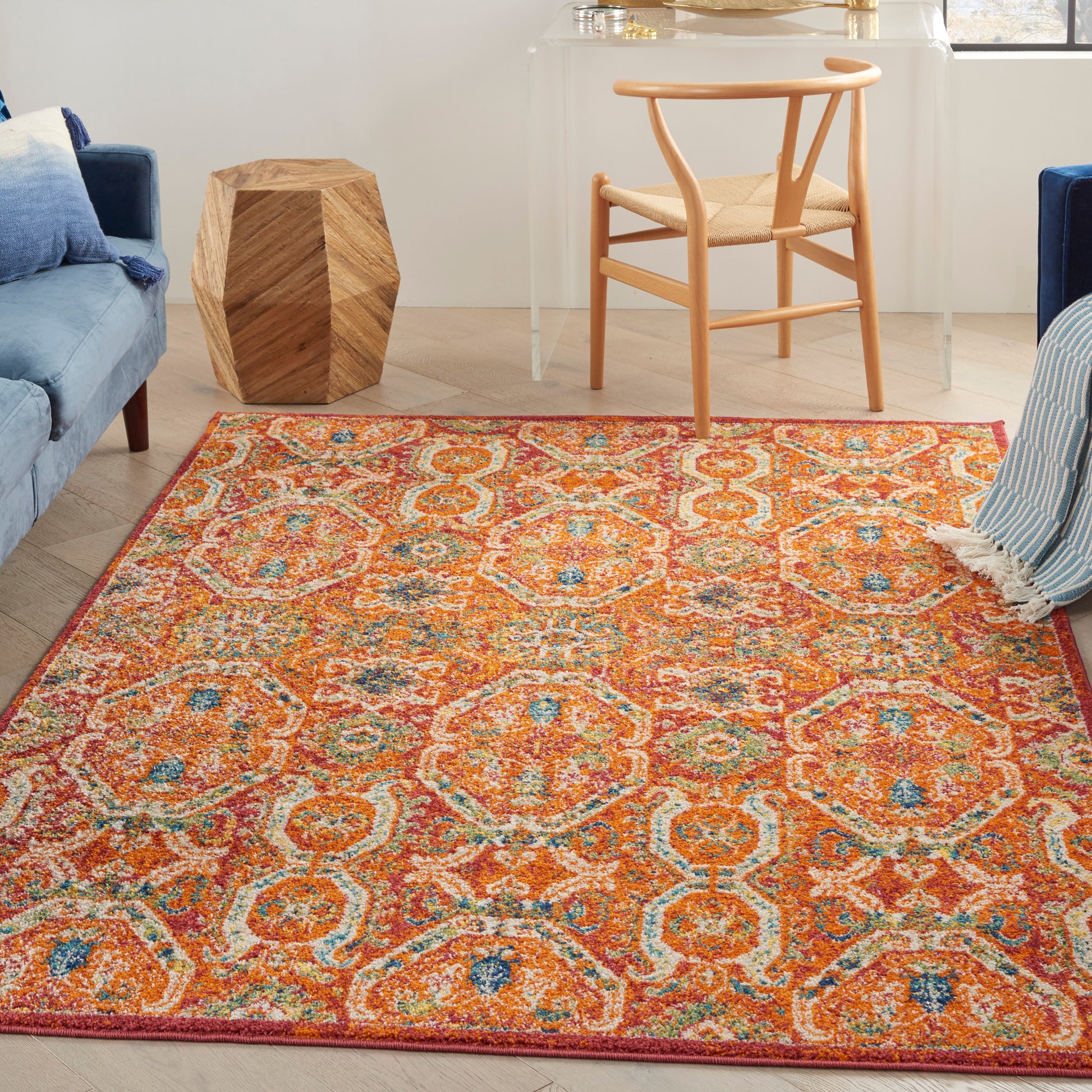 Nourison Allur Alr05 Red Multicolor Area Rug