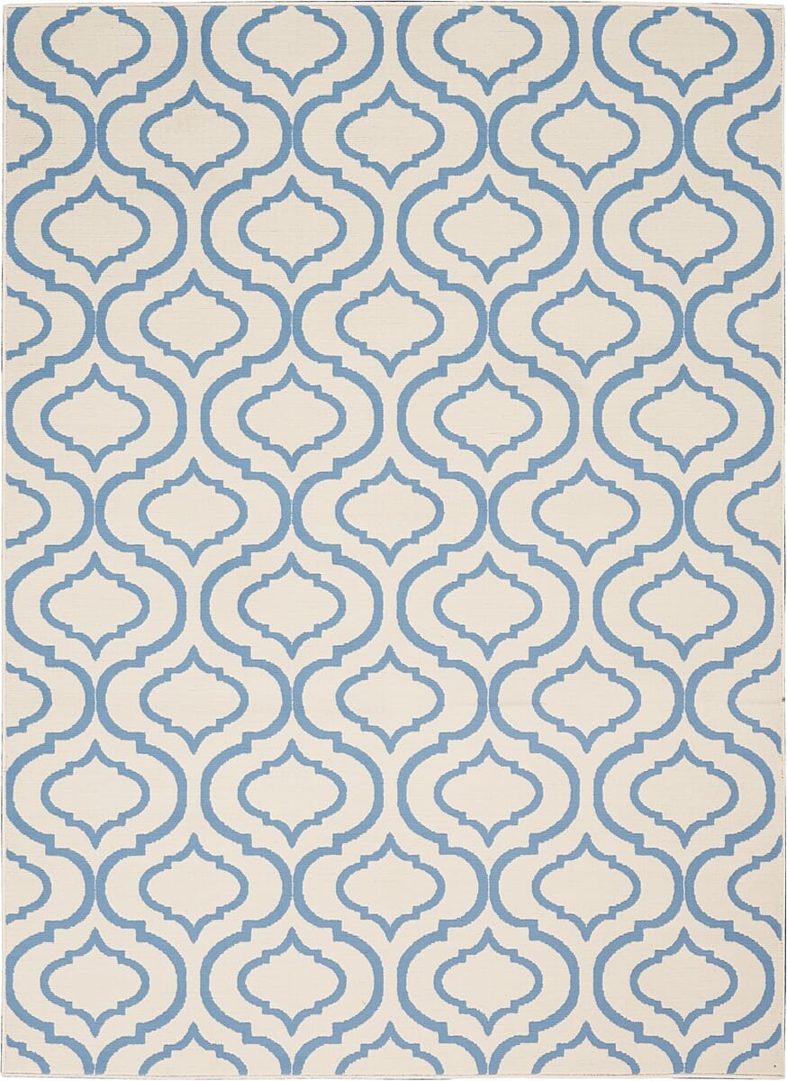 Nourison Jubilant Jub19 Ivory / Blue Geometric Area Rug