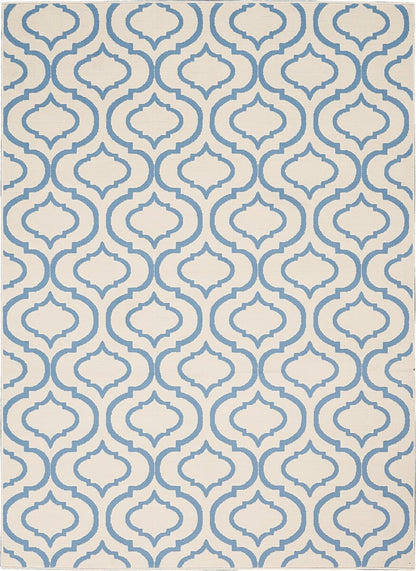 Nourison Jubilant Jub19 Ivory / Blue Geometric Area Rug