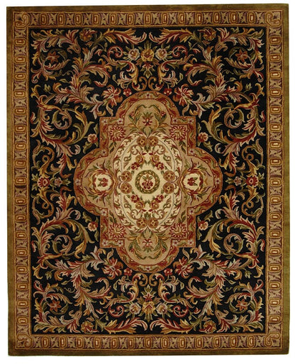 Safavieh Classic Cl220B Black / Beige Area Rug