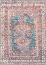 Surya Colin Cln-2305 Blue, Dusty Coral, Rust, Dark Brown Rugs.