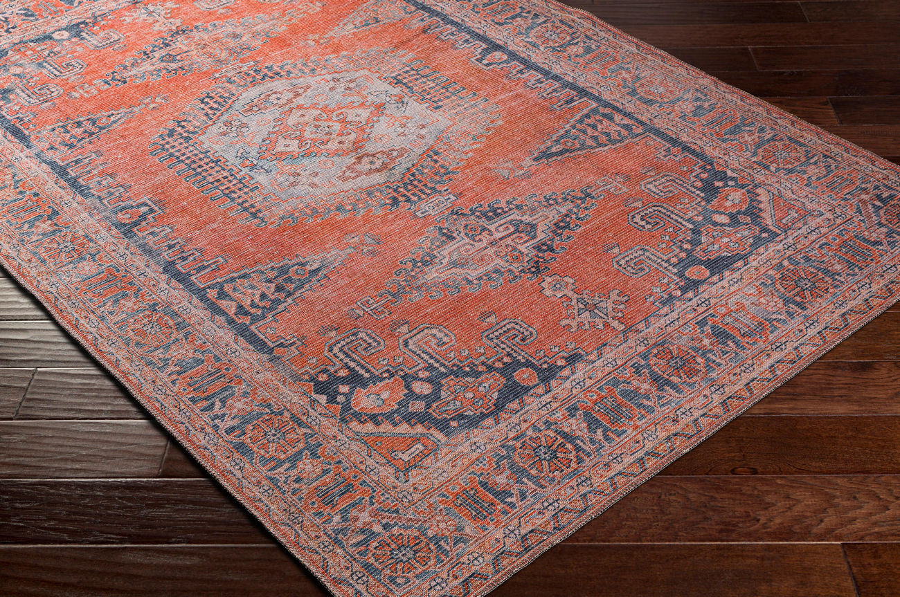 Surya Colin Cln-2306 Burnt Orange, Blue, Pale Blue, Tan Rugs.