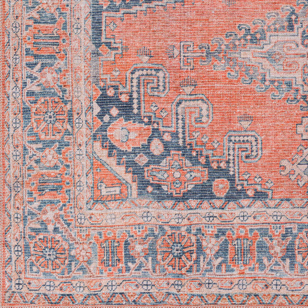 Surya Colin Cln-2306 Burnt Orange, Blue, Pale Blue, Tan Area Rug