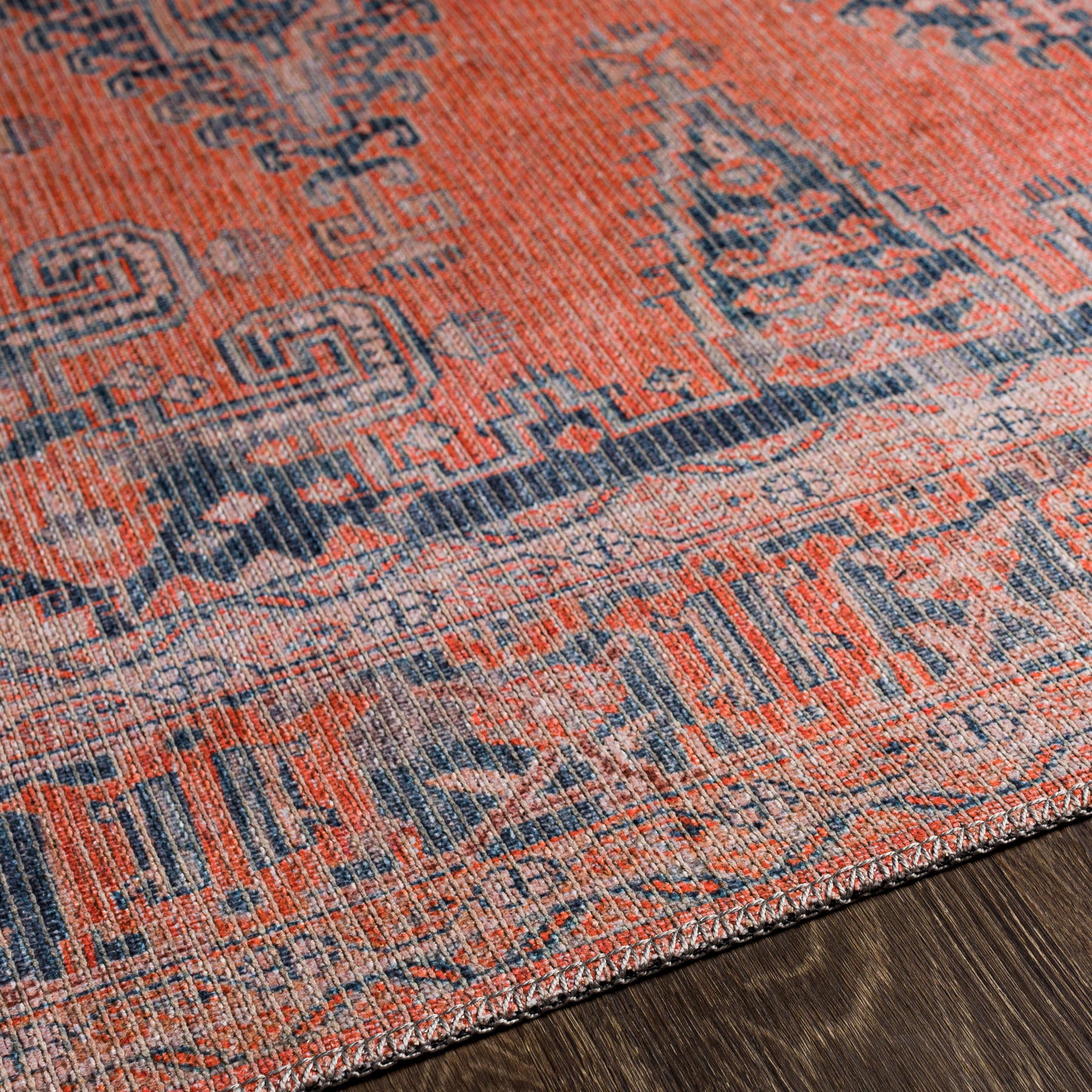 Surya Colin Cln-2306 Burnt Orange, Blue, Pale Blue, Tan Area Rug