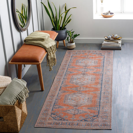 Surya Colin Cln-2306 Burnt Orange, Blue, Pale Blue, Tan Rugs.