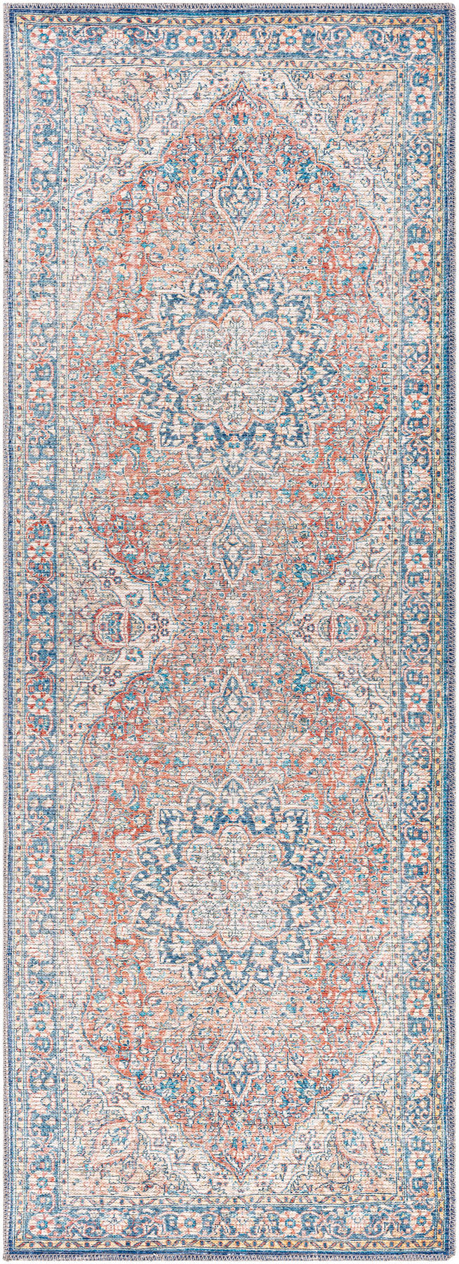 Surya Colin Cln-2307 Red, Dark Blue, Light Blue, Tan Area Rug