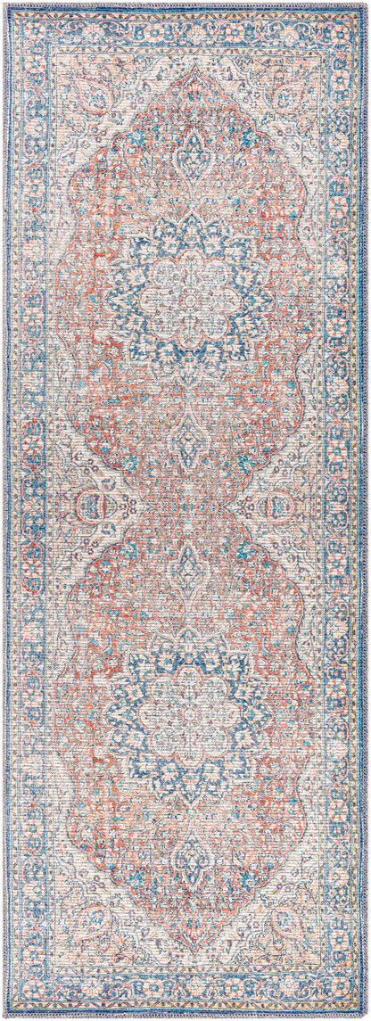 Surya Colin Cln-2307 Red, Dark Blue, Light Blue, Tan Area Rug