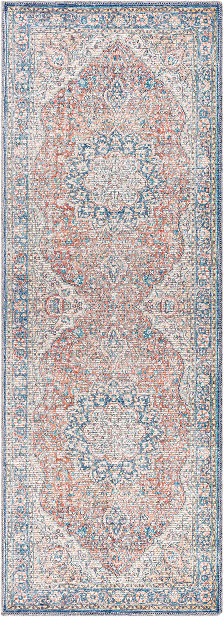 Surya Colin Cln-2307 Red, Dark Blue, Light Blue, Tan Rugs.