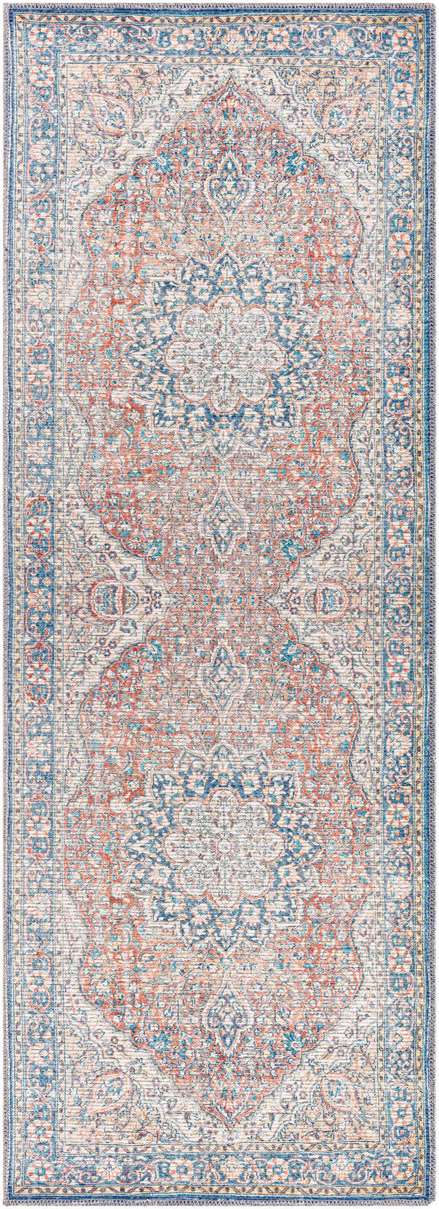 Surya Colin Cln-2307 Red, Dark Blue, Light Blue, Tan Rugs.