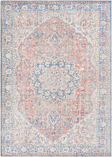 Surya Colin Cln-2307 Red, Dark Blue, Light Blue, Tan Rugs.