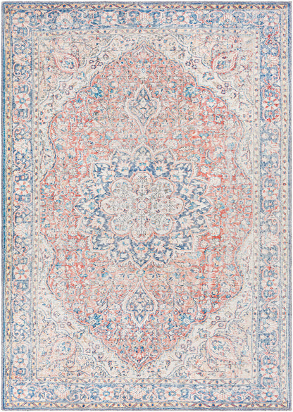 Surya Colin Cln-2307 Red, Dark Blue, Light Blue, Tan Area Rug