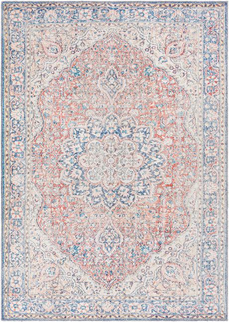 Surya Colin Cln-2307 Red, Dark Blue, Light Blue, Tan Rugs.