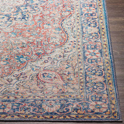 Surya Colin Cln-2307 Red, Dark Blue, Light Blue, Tan Area Rug