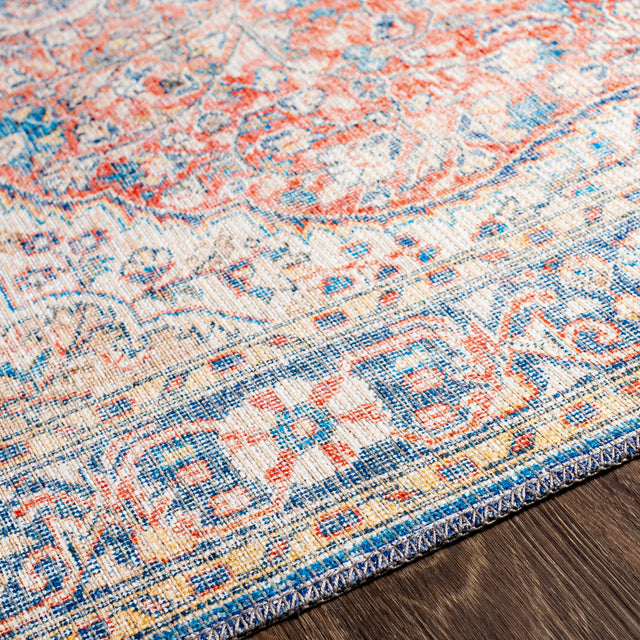 Surya Colin Cln-2307 Red, Dark Blue, Light Blue, Tan Rugs.