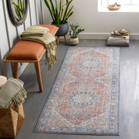 Surya Colin Cln-2307 Red, Dark Blue, Light Blue, Tan Area Rug