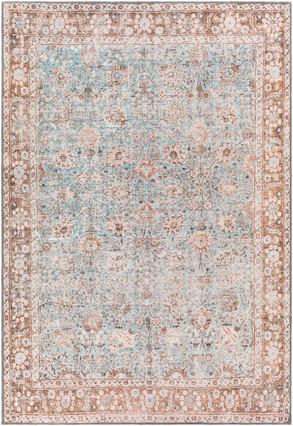 Surya Colin Cln-2310 Light Blue, Tan, Orange, Brown Area Rug