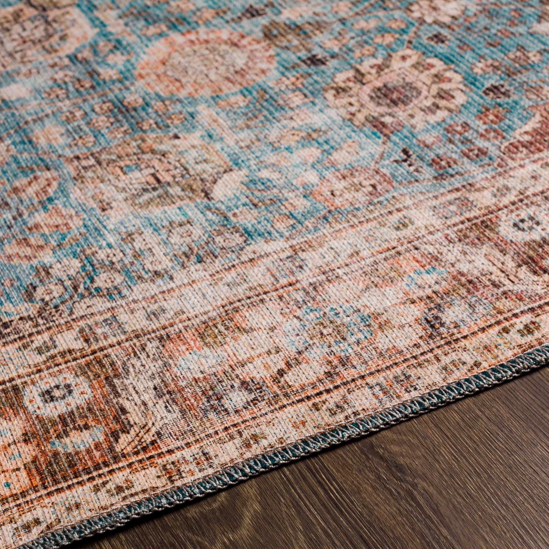 Surya Colin Cln-2310 Light Blue, Tan, Orange, Brown Area Rug