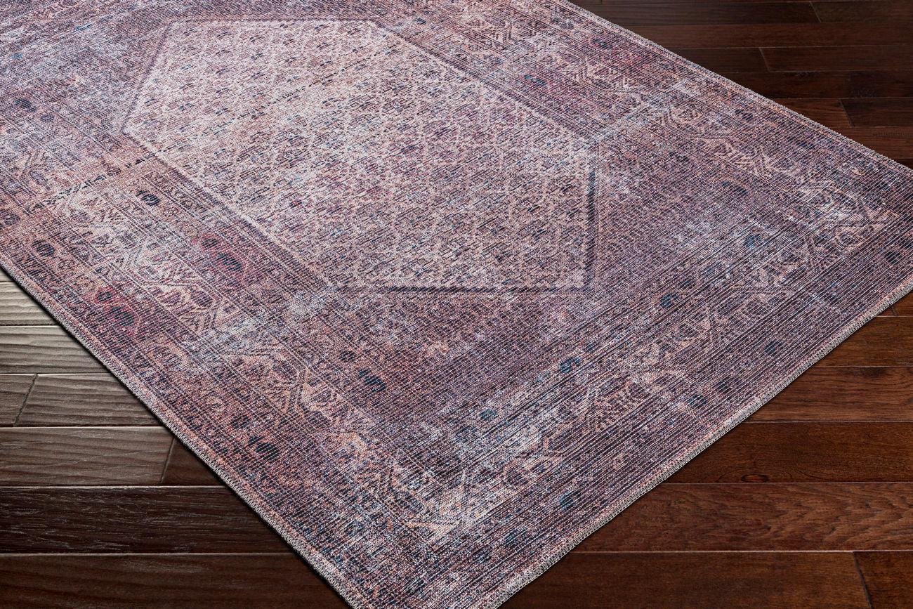 Surya Colin Cln-2313 Plum, Ink Blue, Dusty Pink, Cream Rugs.