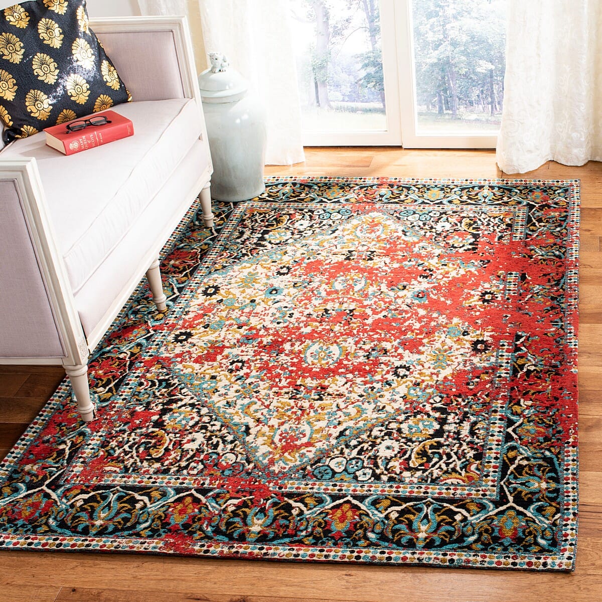 Safavieh Classic Vintage Clv701Q Red / Charcoal Vintage / Distressed Area Rug