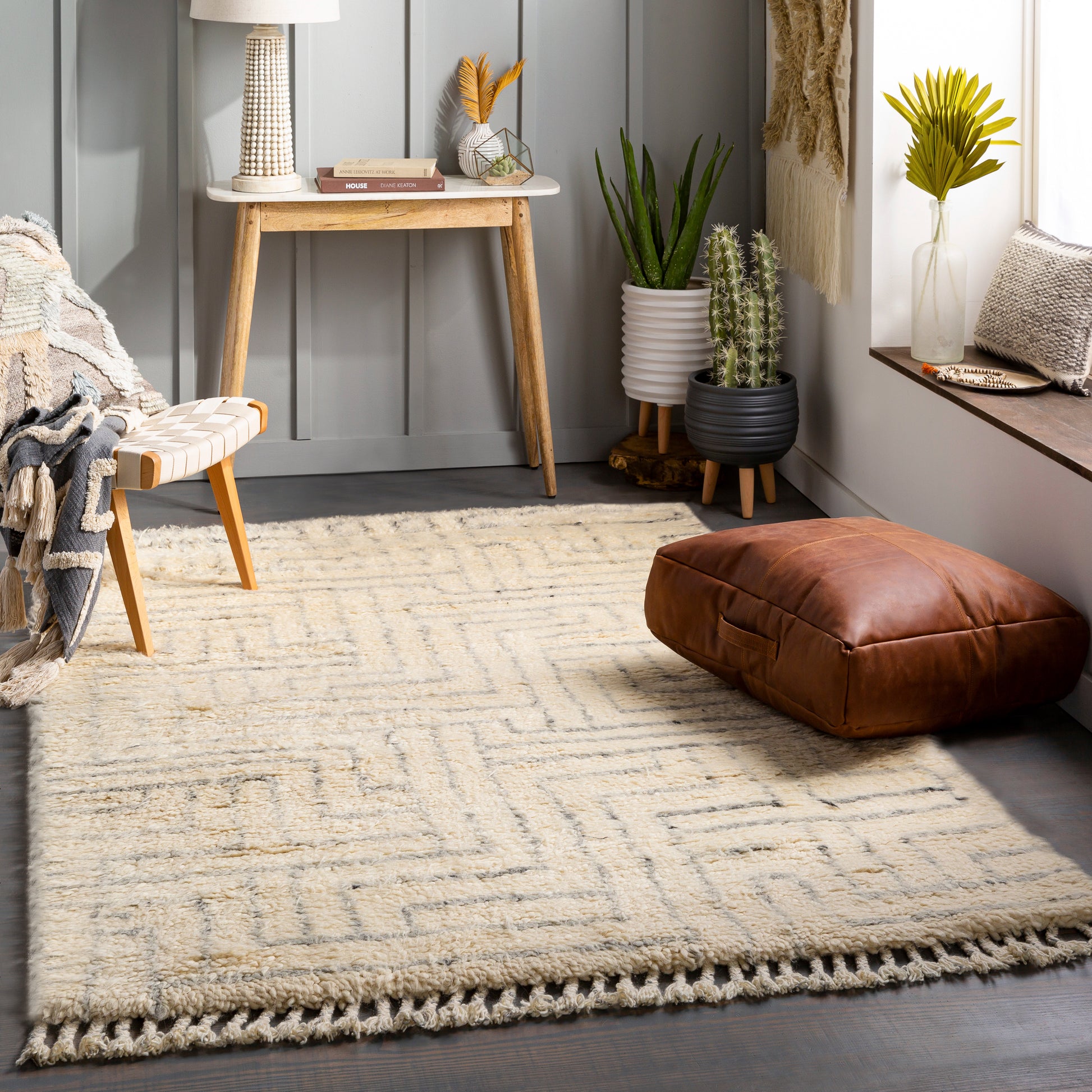 Surya Camille Cme-2302 Cream, Medium Gray, Charcoal Area Rug