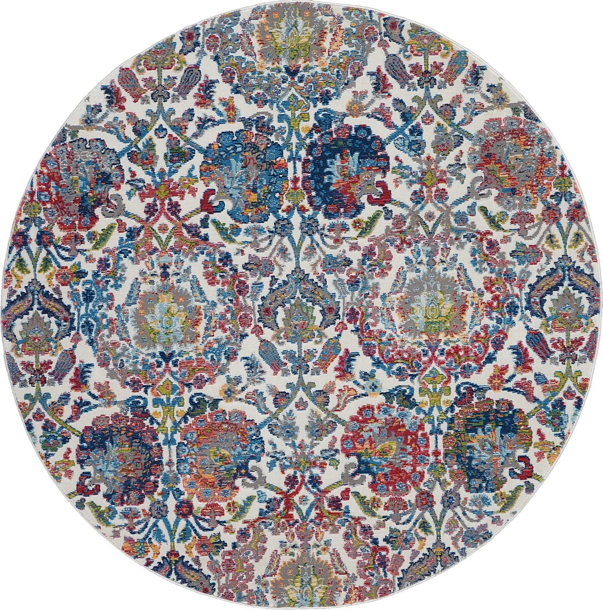 Nourison Ankara Global Anr06 Ivory / Blue Area Rug