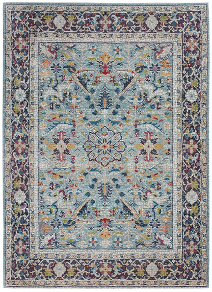 Nourison Ankara Global Anr14 Teal / Multicolor Area Rug