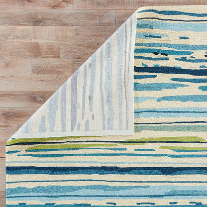 Jaipur Colours Sketchy Lines Co19 Blue / White Striped Area Rug