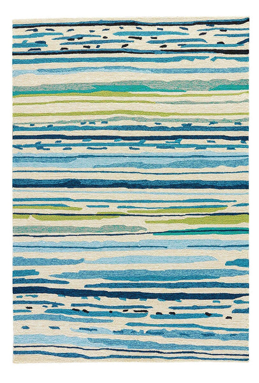 Jaipur Colours Sketchy Lines Co19 Blue / White Striped Area Rug