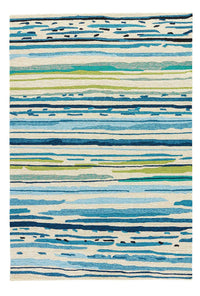 Jaipur Colours Sketchy Lines Co19 Blue / White Striped Area Rug