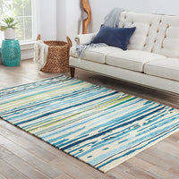 Jaipur Colours Sketchy Lines Co19 Blue / White Striped Area Rug