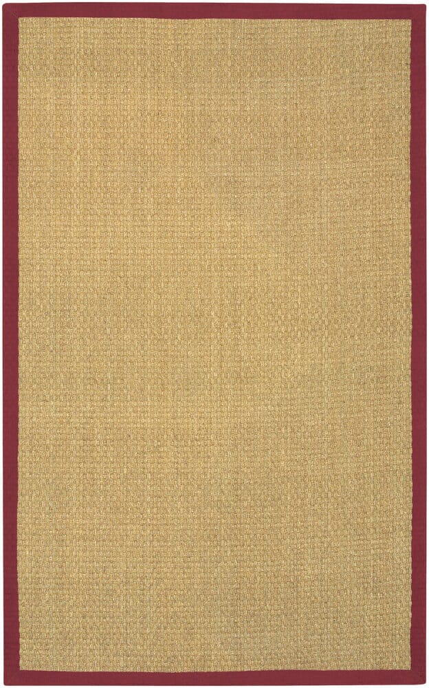 Chandra Coastal Coared Red / Natural Natural Fiber Area Rug