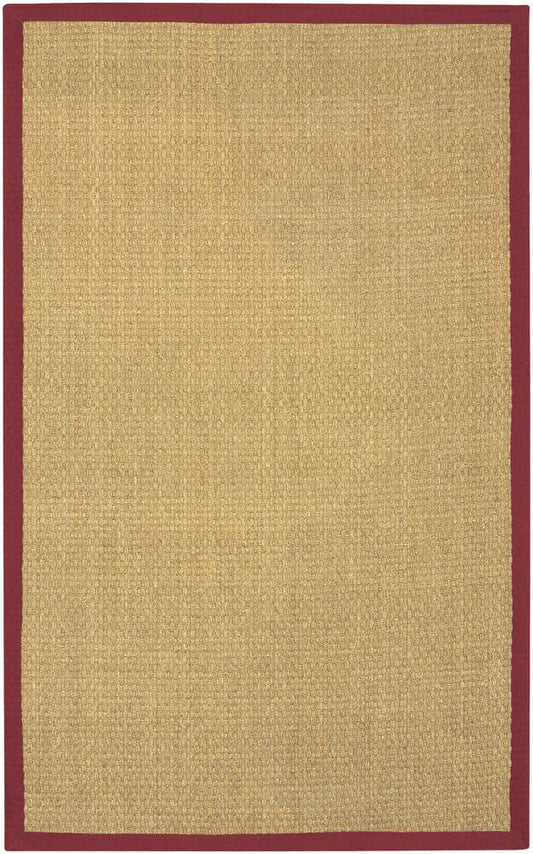 Chandra Coastal Coared Red / Natural Natural Fiber Area Rug