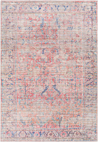 Surya Cobb Cob-2304 Blue, Pale Blue, Dusty Pink, Red Area Rug