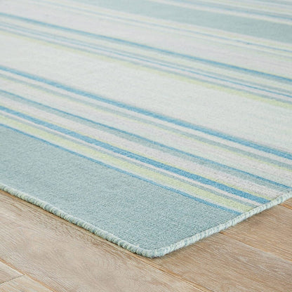 Jaipur Coastal Shores Kiawah Coh07 Harbor Gray / Dusty Turquoise Striped Area Rug