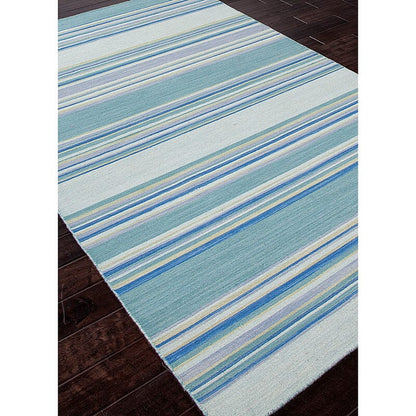 Jaipur Coastal Shores Kiawah Coh07 Harbor Gray / Dusty Turquoise Striped Area Rug