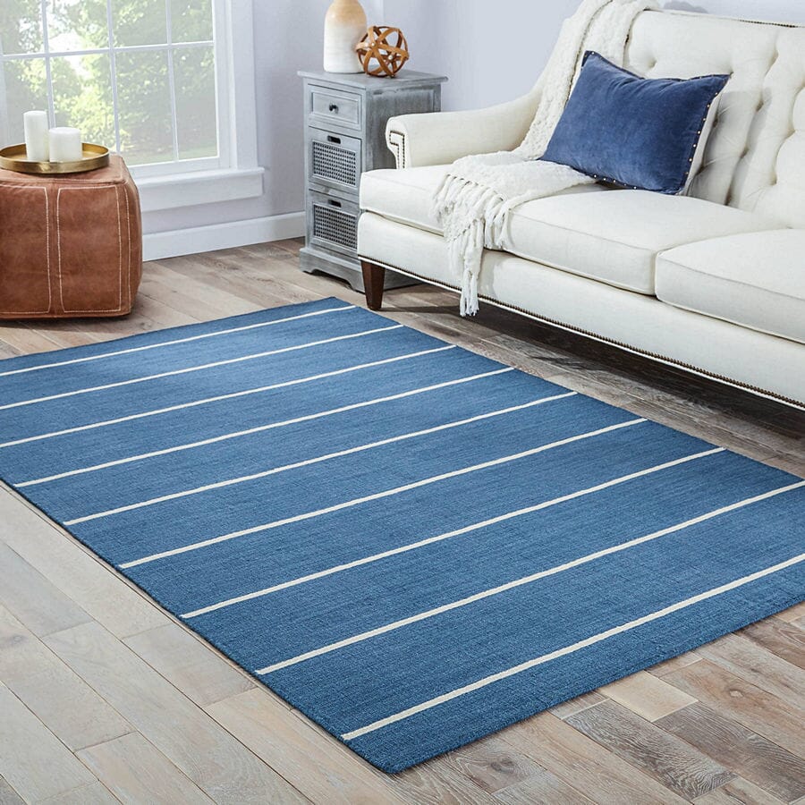 Jaipur Coastal Shores Cape Cod Coh09 Stellar / Fog Striped Area Rug