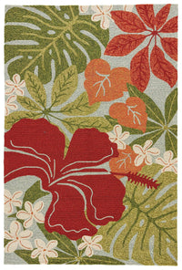 Jaipur Coastal Lagoon Luau Col20 Surf Spray / Bossa Nova Floral / Country Area Rug