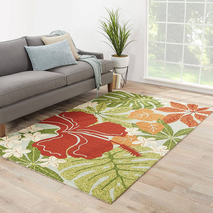 Jaipur Coastal Lagoon Luau Col20 Surf Spray / Bossa Nova Floral / Country Area Rug