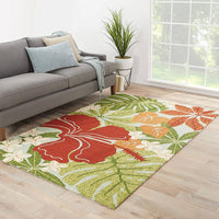 Jaipur Coastal Lagoon Luau Col20 Surf Spray / Bossa Nova Floral / Country Area Rug