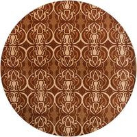 Chandra Condit Con8806 Brown / Gold / Tan Damask Area Rug