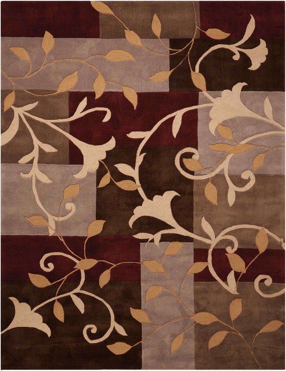 Nourison Contour Con01 Mocha Floral / Country Area Rug